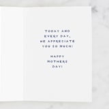 "Bold Painted Leaf" - Single Greeting Cards in Navy by Katharine Watson - Interior
