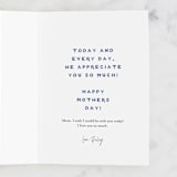 "Bold Painted Leaf" - Single Greeting Cards in Navy by Katharine Watson - Customizable Interior Example