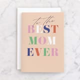 "To the Best Mom" - Single Greeting Cards in Peach by Pixel and Hank - Front