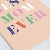 "To the Best Mom" - Single Greeting Cards in Peach by Pixel and Hank - Close-Up
