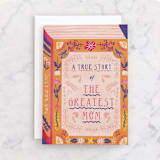 "The Greatest Book of History About Mom" - Single Greeting Cards in Peach by Kartika Paramita - Front
