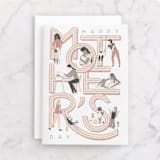 "The First Year" - Single Greeting Cards in Blush by Shiny Penny Studio - Front