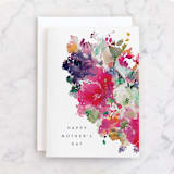"floral" - Single Greeting Cards in Rose by Lori Wemple - Front