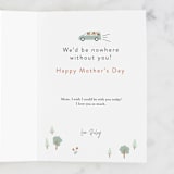 "Carpool Queen" - Single Greeting Cards in Blush by Erin German - Customizable Interior Example