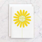 "groovy mom" - Single Greeting Cards in Daisy by Baumbirdy - Front