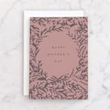 "Wreath Wish" - Single Greeting Cards in Blush by Amy Kross - Front