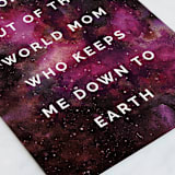 "Out of this World" - Single Greeting Cards in Amethyst by Angela Garrick - Close-Up