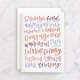"You" - Single Greeting Cards in Berry by Olivia Goree - Front