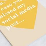"Social Media Post" - Single Greeting Cards in Marigold by Maria Alou - Close-Up