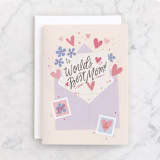 "Sending Love" - Single Greeting Cards in Peach by Itsy Belle Studio - Front