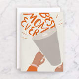 "Shout Out" - Single Greeting Cards in Apricot by Gwen Bedat - Front