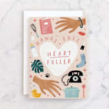 "Hands full, Heart fuller" - Single Greeting Cards in Blush by Cindy Chu - Front