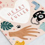"Hands full, Heart fuller" - Single Greeting Cards in Blush by Cindy Chu - Close-Up