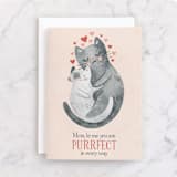 "Purrfect Mom" - Single Greeting Cards in Blush by Noonday Design - Front