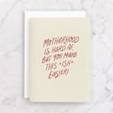 "Hard AF" - Single Greeting Cards in Buttercream by Loree Mayer - Front