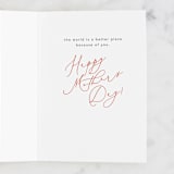 "So Glad You're A Mom" - Single Greeting Cards in Persimmon by Creo Study - Interior