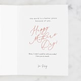 "So Glad You're A Mom" - Single Greeting Cards in Persimmon by Creo Study - Customizable Interior Example