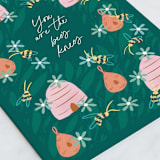 "bees knees" - Single Greeting Cards in Evergreen by Jackie Crawford - Close-Up
