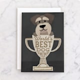 "Best Dog Mom" - Single Greeting Cards in Charcoal by Jessie Steury - Front