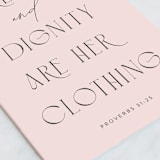 "Clothed in Strength" - Single Greeting Cards in Blush by Catherine Culvenor - Close-Up