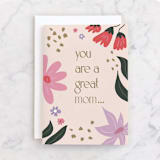 "Floral Mom" - Single Greeting Cards in Peony by Maja Cunningham - Front