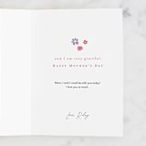 "Floral Mom" - Single Greeting Cards in Peony by Maja Cunningham - Customizable Interior Example