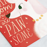"Pawsome mom" - Single Greeting Cards in Tomato by Sabrin Deirani - Close-Up