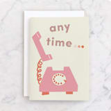 "Rotary Phone" - Single Greeting Cards in Poppy by Morgan Kendall - Front