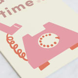 "Rotary Phone" - Single Greeting Cards in Poppy by Morgan Kendall - Close-Up