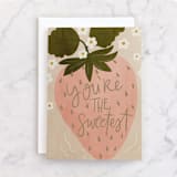 "Sweet As Strawberry" - Single Greeting Cards in Blush by Vera Lim - Front