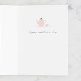 "Tea-rific Mom" - Single Greeting Cards in Rose by Sabrin Deirani - Interior