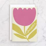 "Tulip" - Single Greeting Cards in Rose by Kelly Watkins - Front
