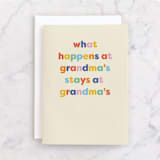 "What happens at Grandma's" - Single Greeting Cards in Cream by Ellen Schlegelmilch - Front