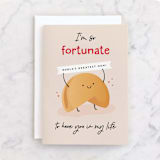 "Fortunate" - Single Greeting Cards in Vanilla by Erica Krystek - Front