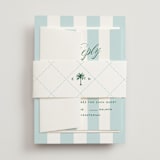 "Island Palm" - Wedding Invitations in Low Tide by Susan Zinader - Assembled with Belly Band