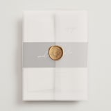 "Slate" - Wedding Invitations in Bridal Veil by Up Up Creative - Assembled with Vellum Wrap and Wax Seal