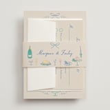 "Dining" - Wedding Invitations in Pastel by Elly - Assembled with Belly Band