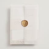 "un mariage photographique" - Wedding Invitations in Mocha by Benita Crandall - Assembled with Vellum Wrap and Wax Seal