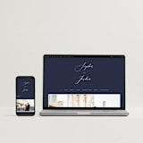 "Crescendo" - Wedding Invitations in Navy by Griffinbell Paper Co. - FREE Wedding Website