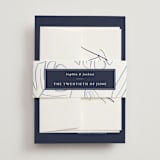 "Crescendo" - Wedding Invitations in Navy by Griffinbell Paper Co. - Assembled with Belly Band