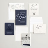 "Crescendo" - Wedding Invitations in Navy by Griffinbell Paper Co. - Invitation Suite