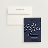 "Crescendo" - Wedding Invitations in Navy by Griffinbell Paper Co. - Invitation with Envelope