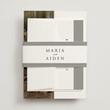 "Portrait" - Wedding Invitations in Platinum by Heather Schertzer - Assembled with Belly Band