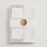 "Portrait" - Wedding Invitations in Platinum by Heather Schertzer - Assembled with Vellum Wrap and Wax Seal