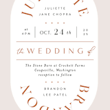"Center Crest" - Wedding Invitations in Sweet Potato by Alethea and Ruth - Close-Up