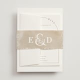 "Floral Ampersand Monogram" - Wedding Invitations in Toffee by Amanda Day - Assembled with Belly Band