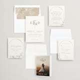 "Floral Ampersand Monogram" - Wedding Invitations in Toffee by Amanda Day - Invitation Suite