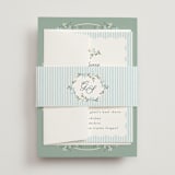 "Trailing Garden" - Wedding Invitations in Buttermint by Laura Hankins - Assembled with Belly Band