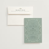 "Trailing Garden" - Wedding Invitations in Buttermint by Laura Hankins - Invitation with Envelope