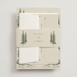 "Whispering Pines" - Wedding Invitations in Forest by Elly - Assembled with Belly Band
